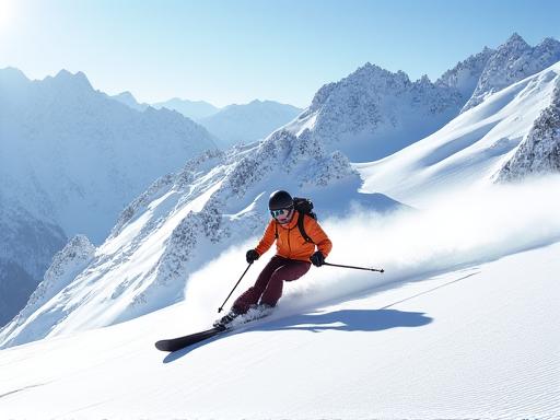 Ein Skifahrer auf einer perfekt präparierten Piste in St. Moritz.